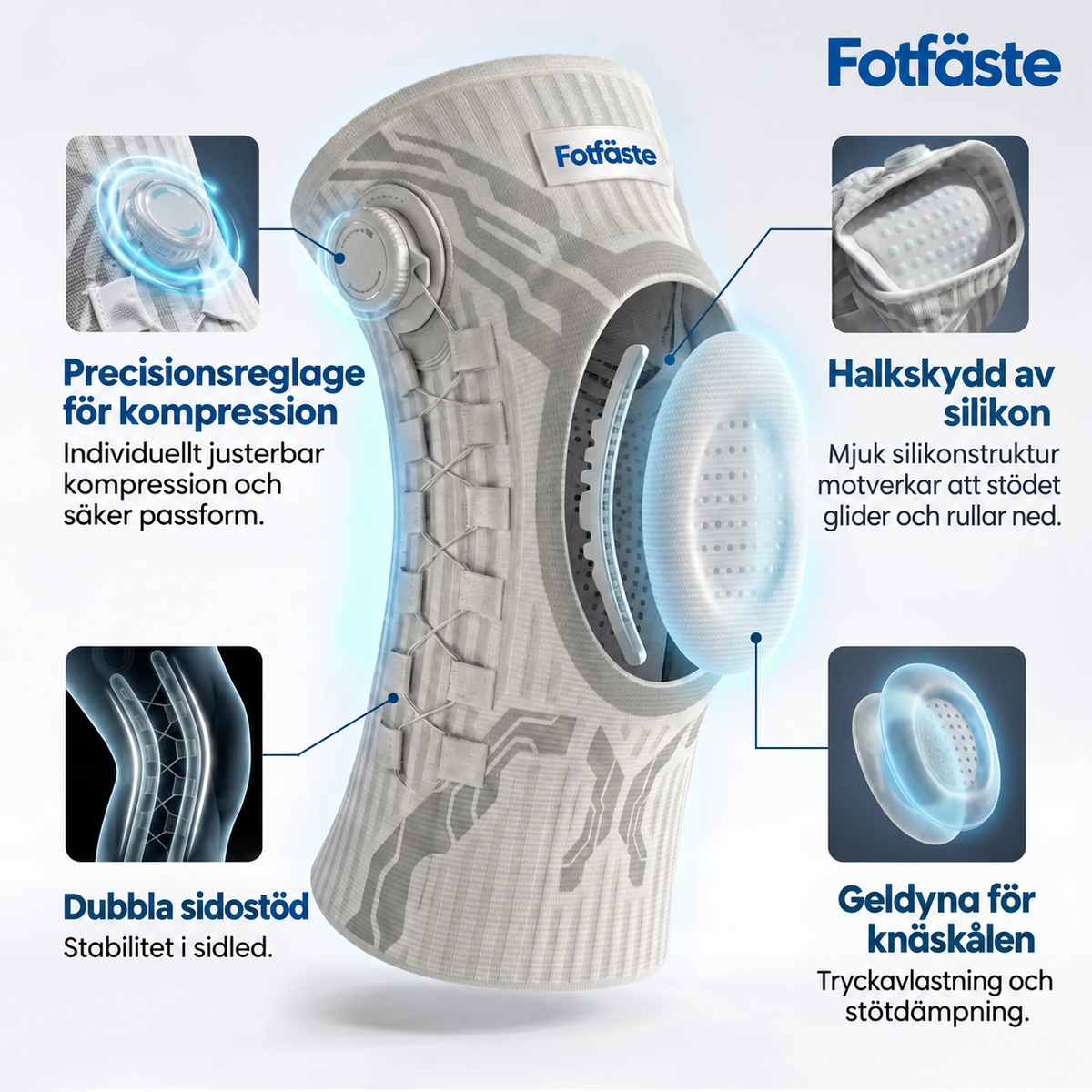 Fotfäste knästöd